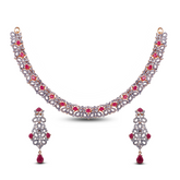 Crimson Elegance Zircon Necklace Set